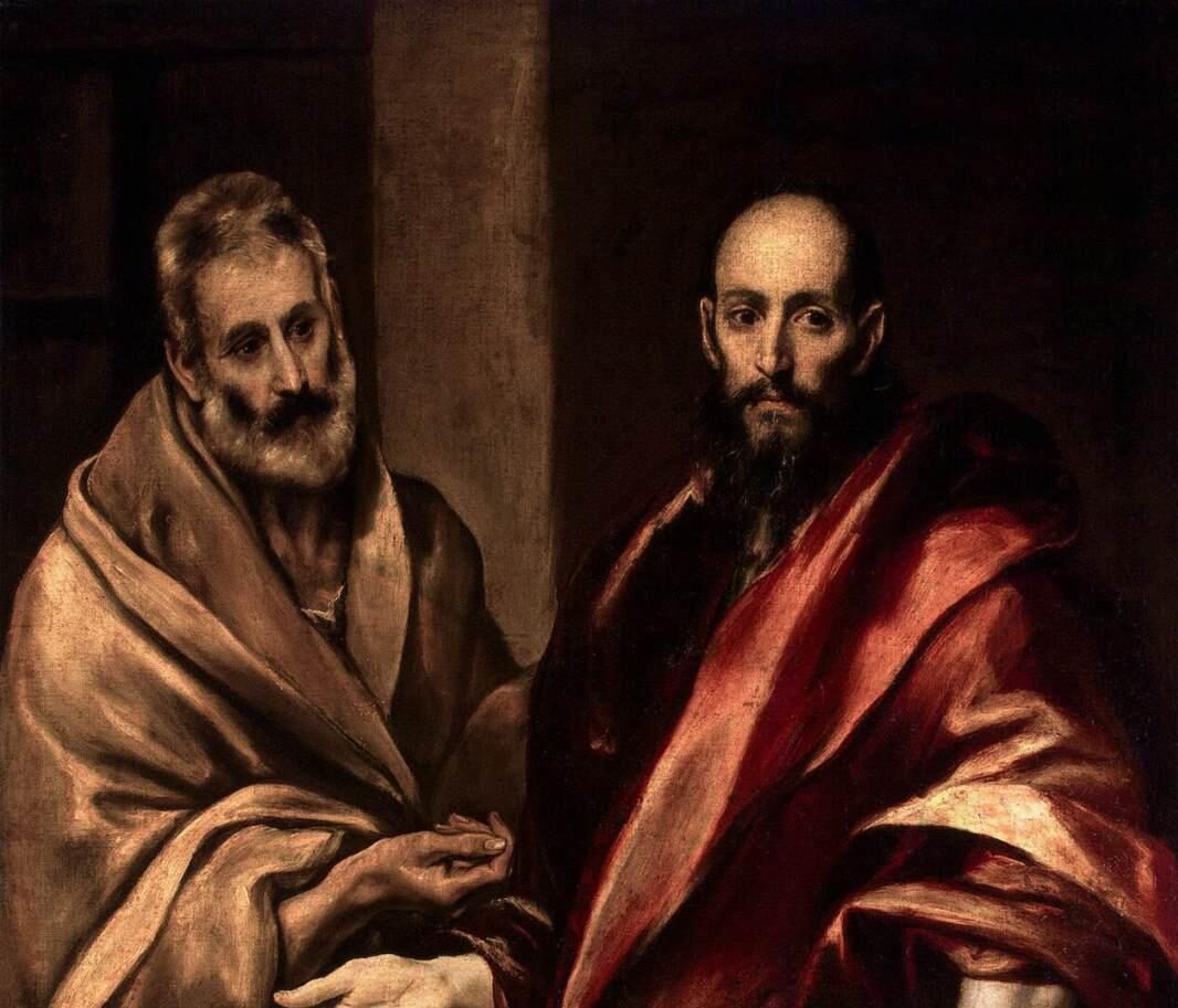 El Greco, "Święci Piotr i Paweł", fragment, 1587–1592, olej na płótnie, 121,5 × 105 cm, Ermitaż, domena publiczna.